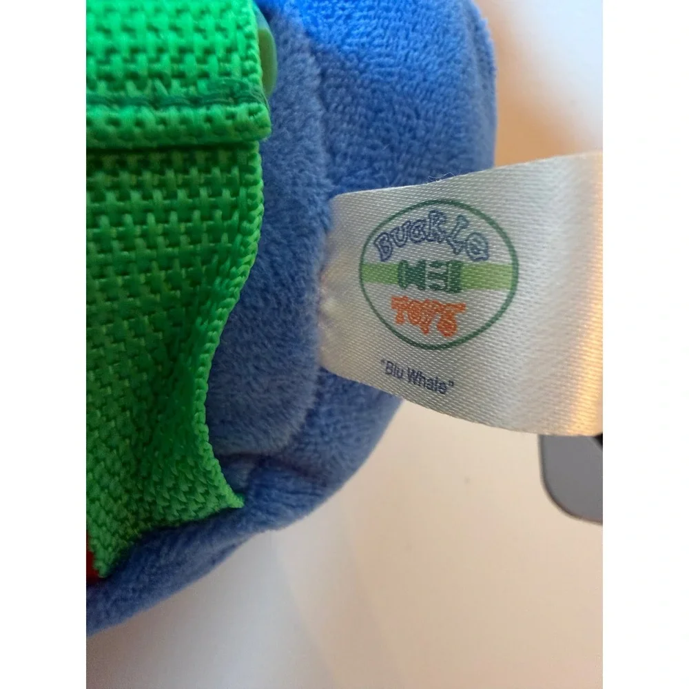 Buckle Toys Blu Whale Kids OS Sensory Plush Learning Toy Rainbow Buckles Blue